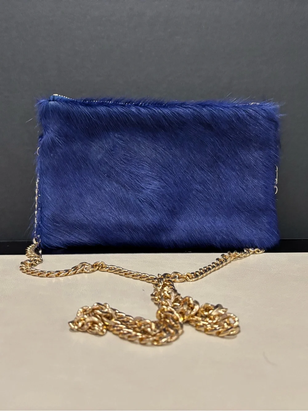 Parker & Hyde Calf Skin Convertible Shoulder Bag Clutch, Blue